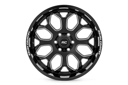 Rough Country 96 Series Wheel | Machined One-Piece | Gloss Black | 20x9 | 6x5.5 | -12mm