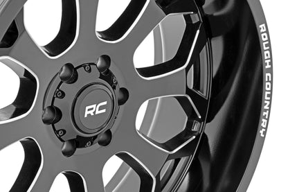 Rough Country 96 Series Wheel | One-Piece | Gloss Black | 20x10 | 8x170 | -19mm