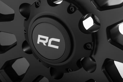 Rough Country 87 Series Wheel | Simulated Beadlock | Black/Machined | 17x8.5 | 6x5.5 | +0mm