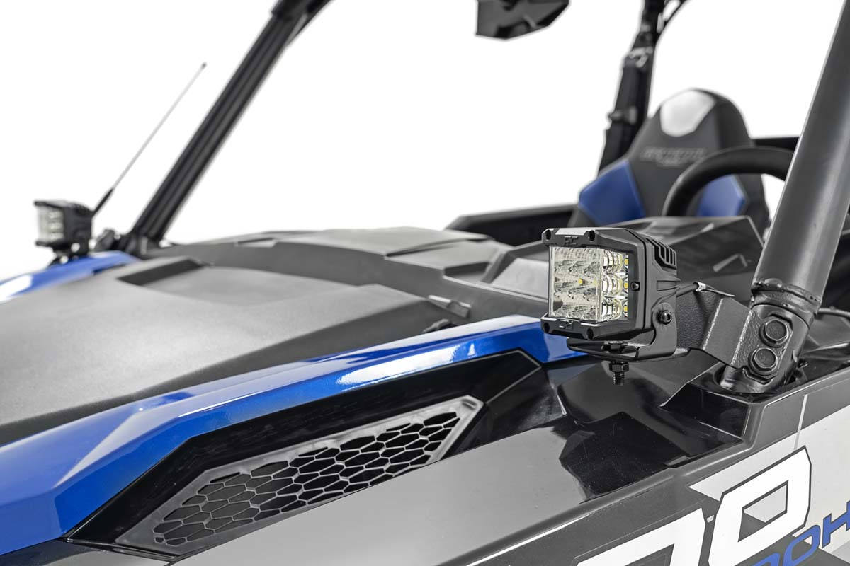 LED Light Kit | Cage Mount | 2" Black Pair | Amber DRL | Polaris General (2021)