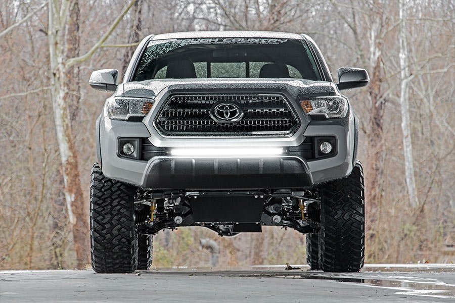 LED Light | Lower Grille Mnt | 30" Black Single Row | White DRL | Toyota Tacoma (16-23)