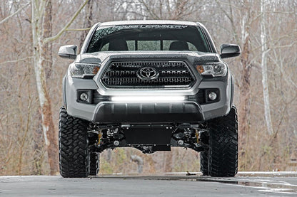 LED Light | Lower Grille Mnt | 30" Black Single Row | White DRL | Toyota Tacoma (16-23)