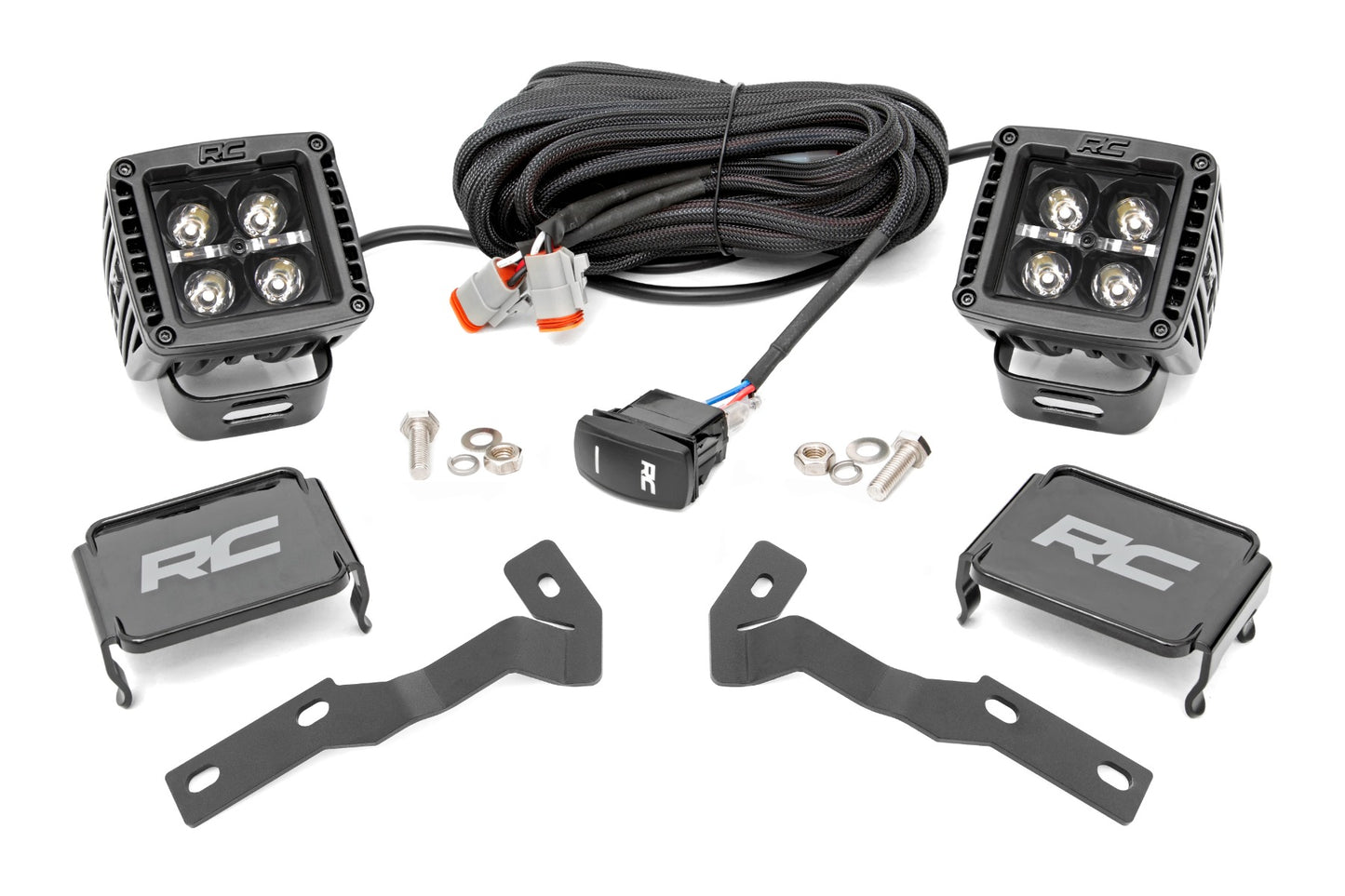 LED Light Kit | Ditch Mount | 2" Black Pair | White DRL | Toyota Tacoma (16-23) - Off Road Canada