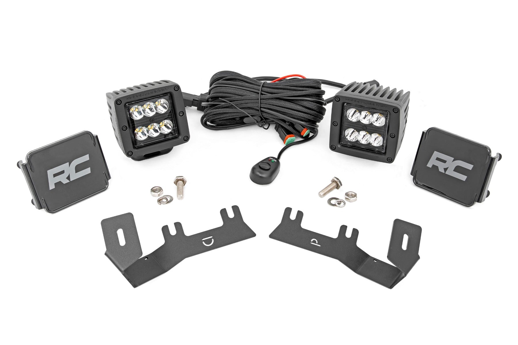 LED Ditch Light Kit | 2in Black Pair | Spot | Chevy/GMC 1500 (14-18) - Off Road Canada