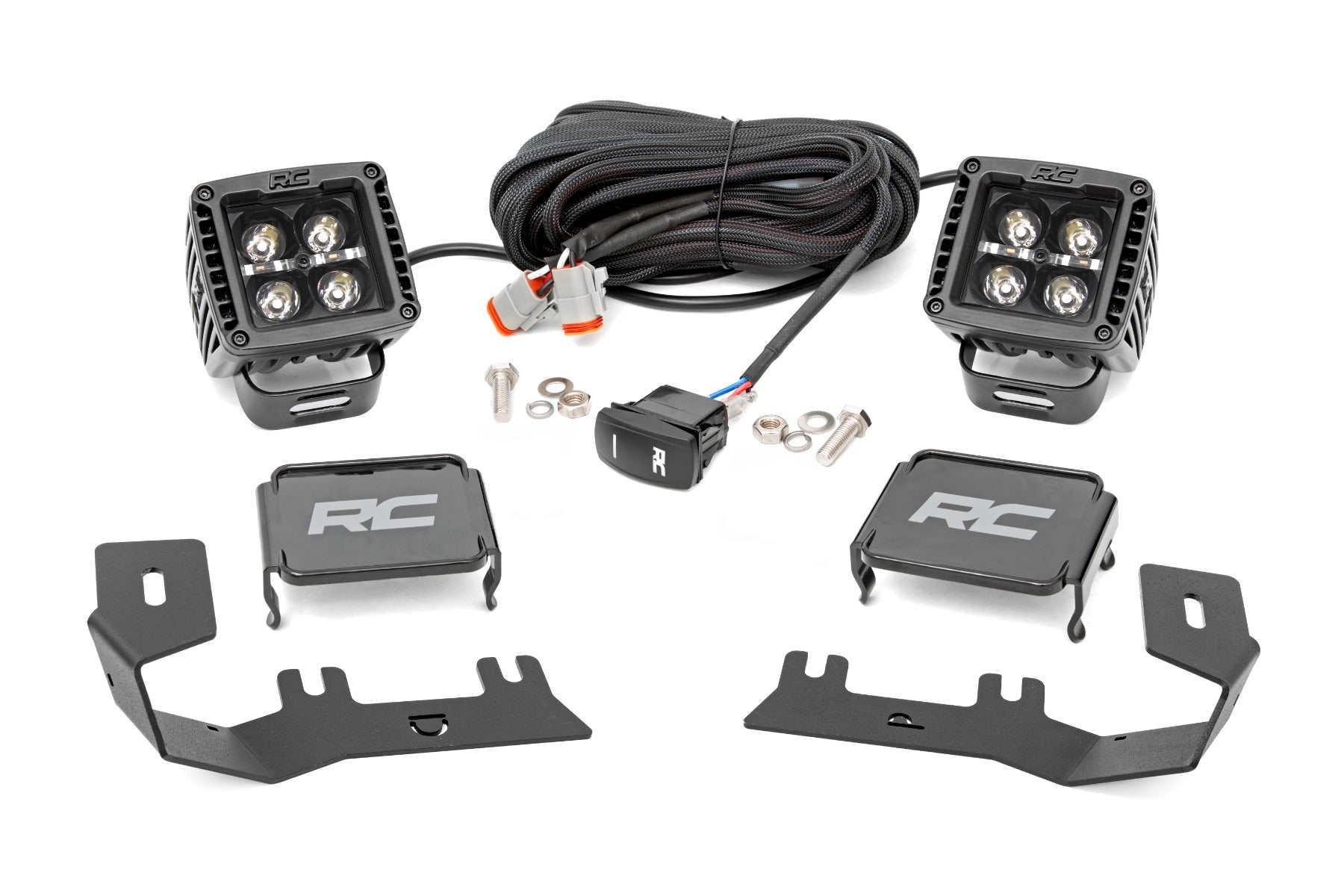 LED Ditch Light Kit | 2in Black Pair | Amber DRL | Chevy/GMC 1500 (14-18) - Off Road Canada