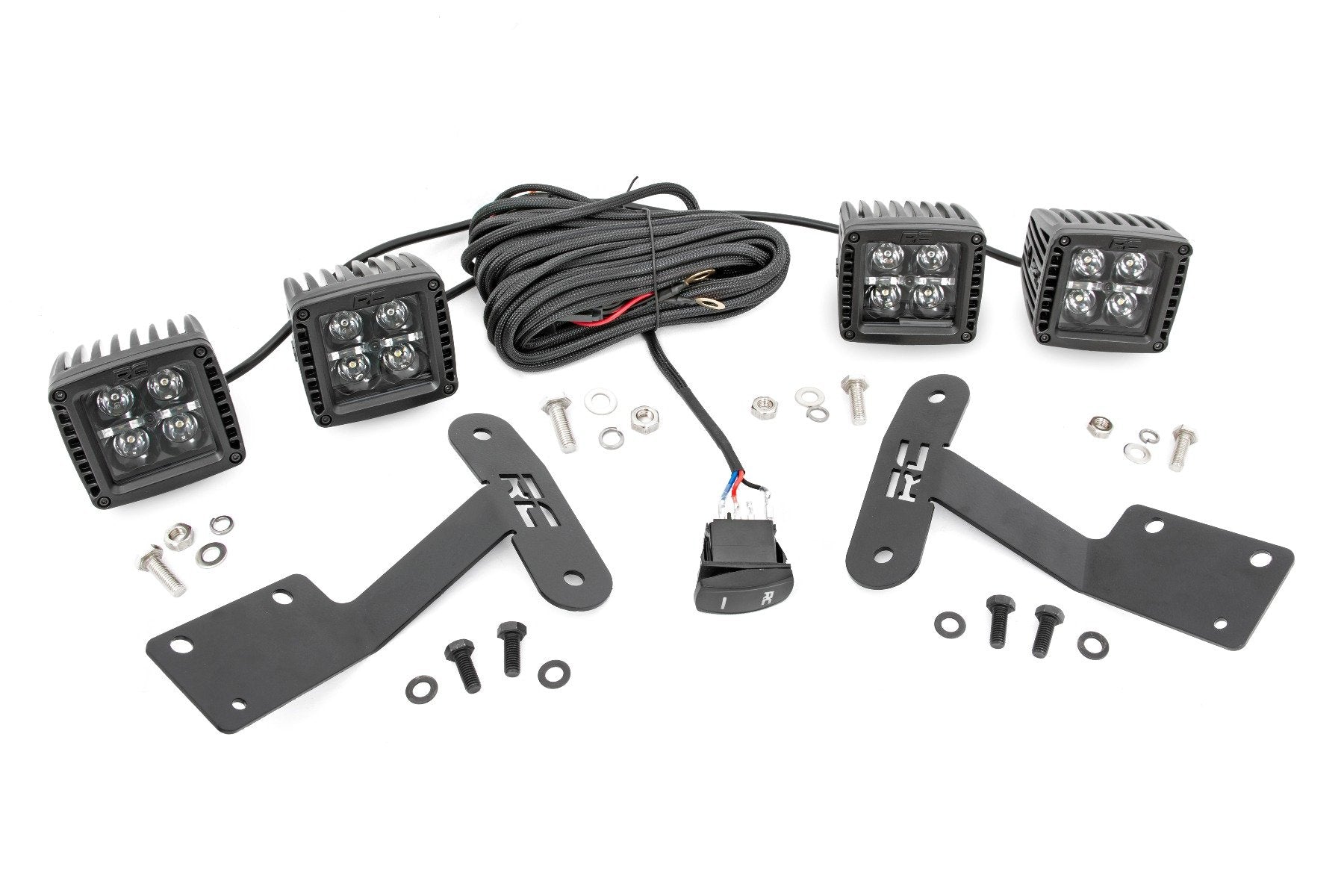 LED Light Kit | Ditch Mount | Dual 2" Black Pairs | White DRL | Toyota Tundra (14-21) - Off Road Canada