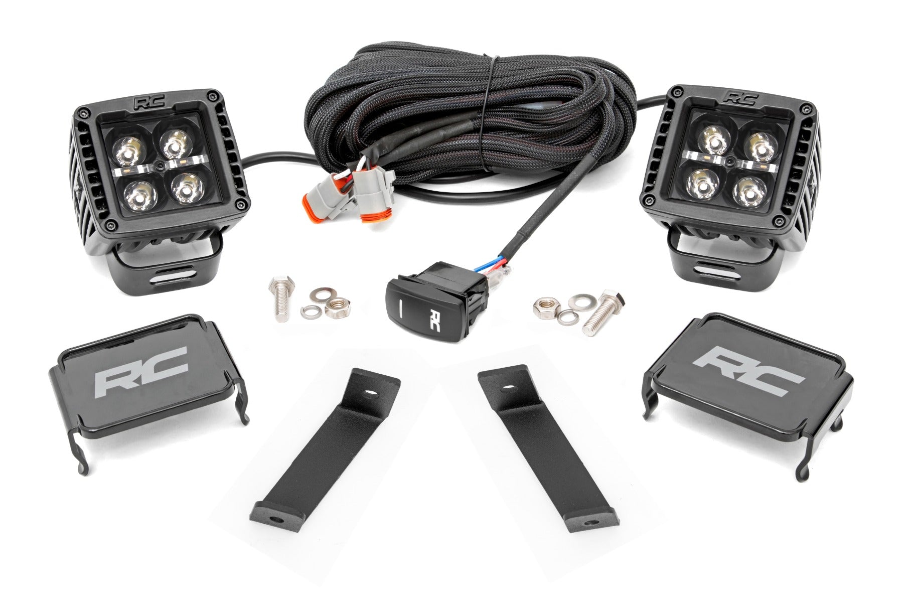 LED Light Kit | Ditch Mount | 2" Black Pair | White DRL | Jeep Cherokee KL (14-21) - Off Road Canada