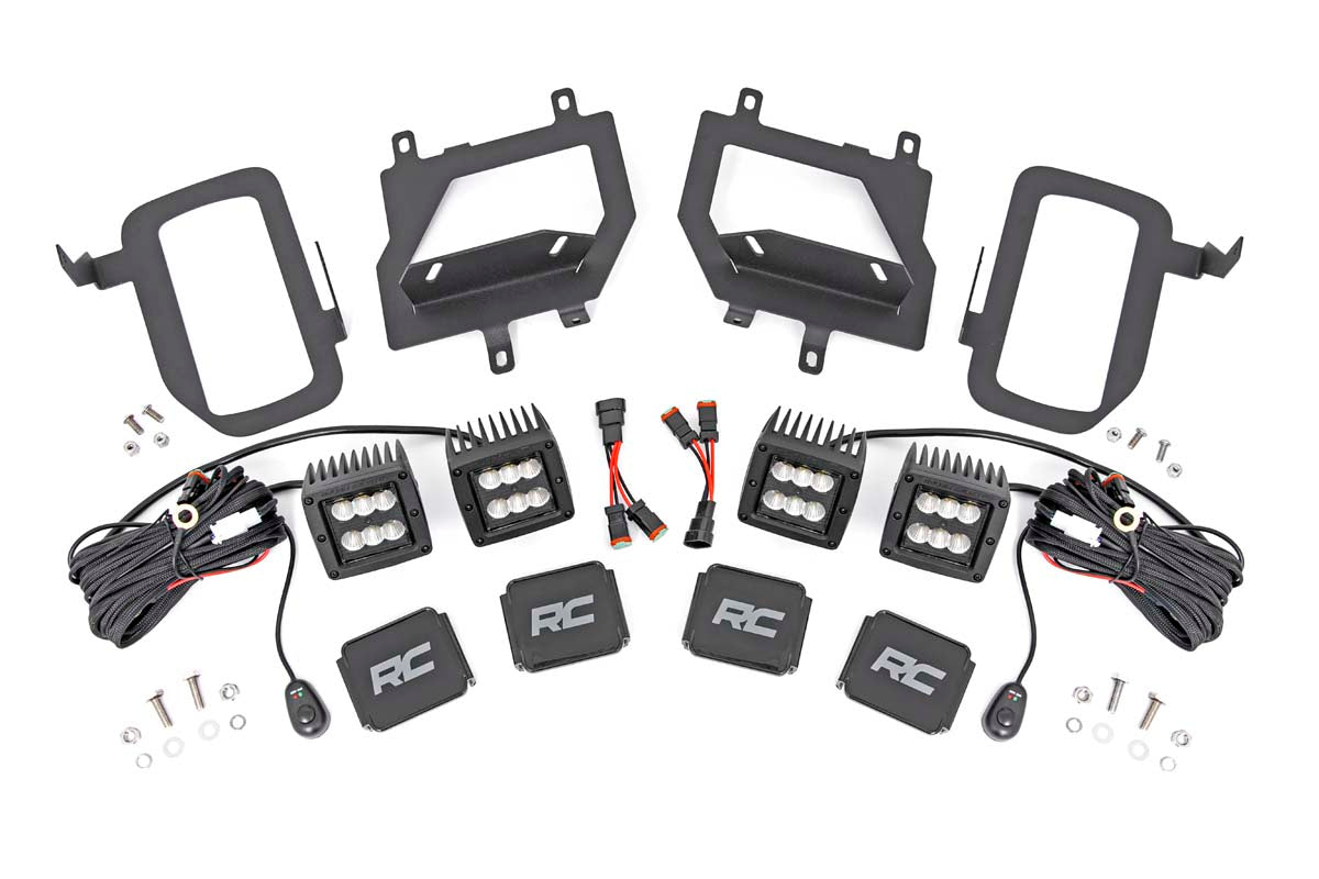 LED Light Kit | Fog Mount | Dual 2" Black Pairs | Flood | Ford F-150 (15-17) - Off Road Canada