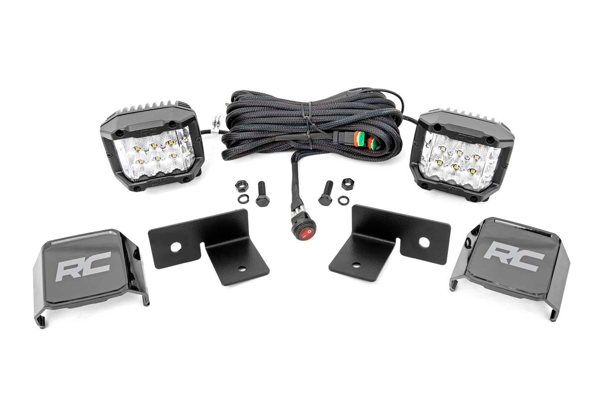 LED Light | Under Bed Mount | 2" Chrome Pair | Wide Angle | Polaris General/General XP - Off Road Canada