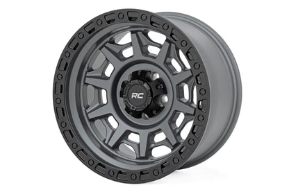 Rough Country 85 Series Wheel | Simulated Beadlock | Gunmetal Gray/Black | 17x9 | 6x5.5 | -12mm - Off Road Canada