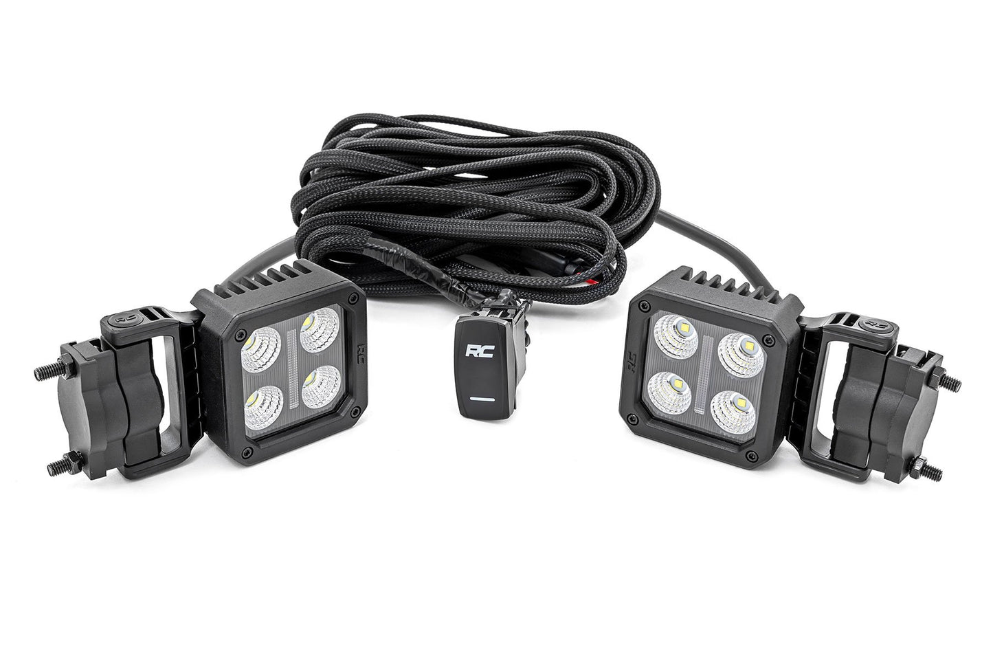 LED Light Pair | 2 Inch Square | Flood | Swivel Mount - Off Road Canada
