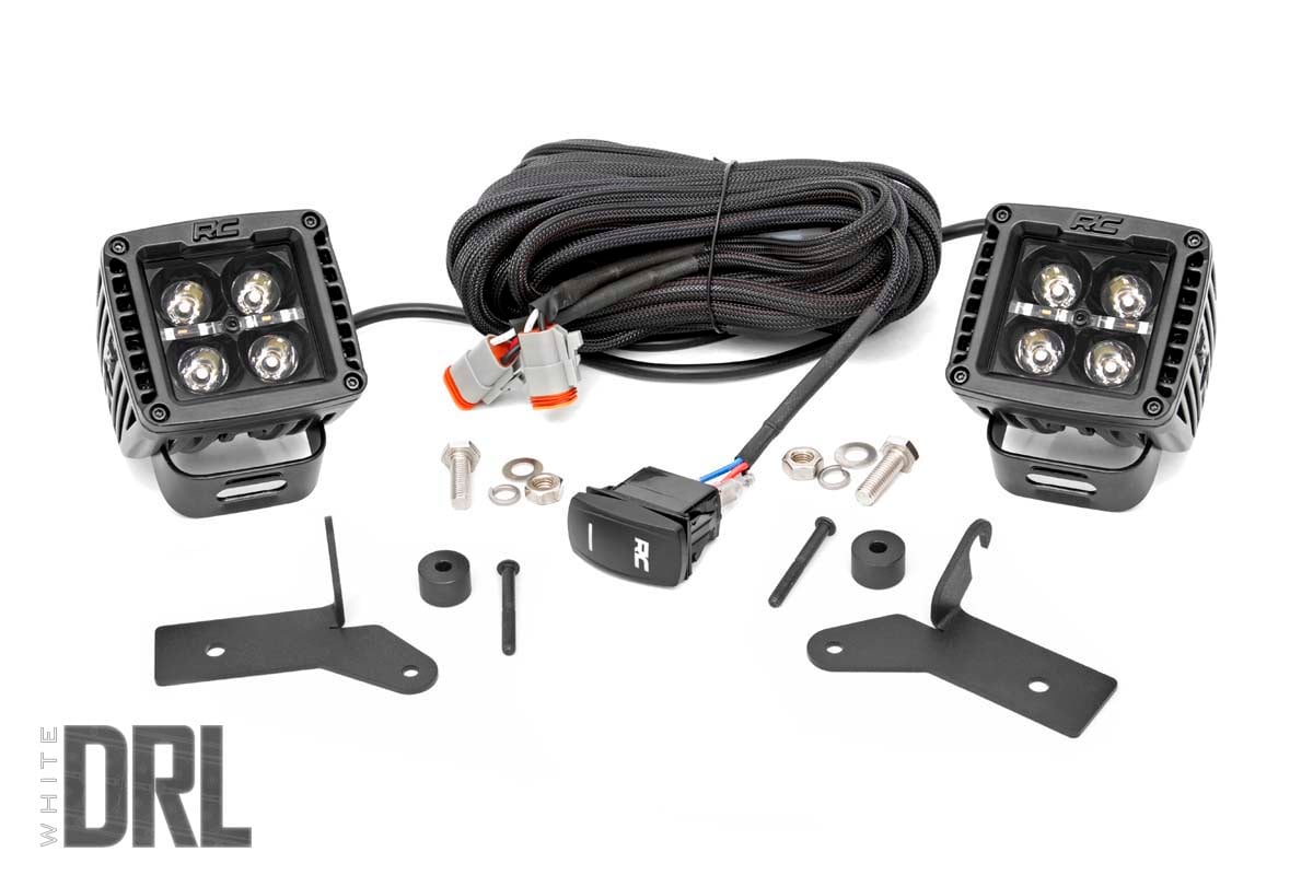 Jeep 2-inch LED Lower Windshield Kit (18-21 Wrangler JL, 20-21 Gladiator JT | Black-Series w/ White DRL) - Off Road Canada