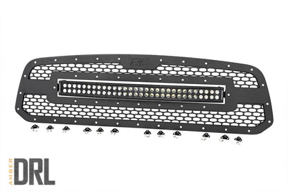 Mesh Grille | 30" Dual Row LED | Black | Amber DRL | Ram 1500 (13-18 & Classic) - Off Road Canada