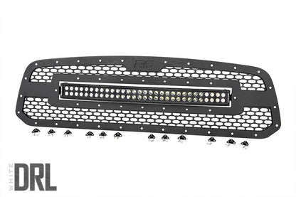 Mesh Grille | 30" Dual Row LED | Black | White DRL | Ram 1500 (13-18 & Classic) - Off Road Canada