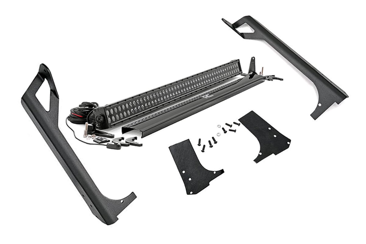 LED Light Kit | Windshield Mount | 50" Black Dual Row | Jeep Wrangler TJ (97-06) - Off Road Canada