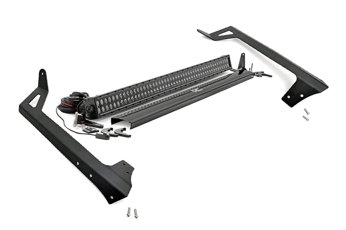 LED Light Kit | Windshield Mount | 50" Black Dual Row | Jeep Wrangler JK (07-18) - Off Road Canada