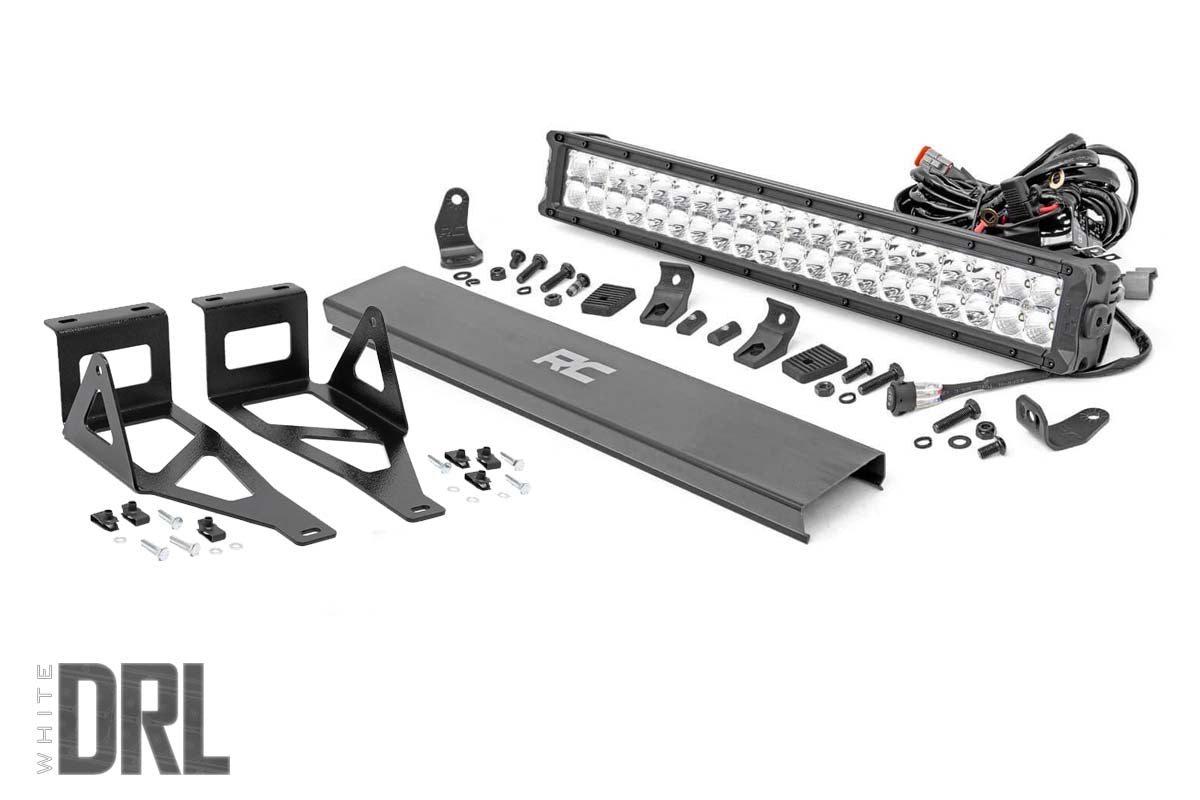 LED Light Kit | Bumper Mount | 20" Chrome Dual Row | White DRL | Ford Super Duty (05-07) - Off Road Canada