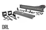 LED Light Kit | Bumper Mount | 2" Black Dual Row | White DRL | Ford Super Duty (05-07) - Off Road Canada