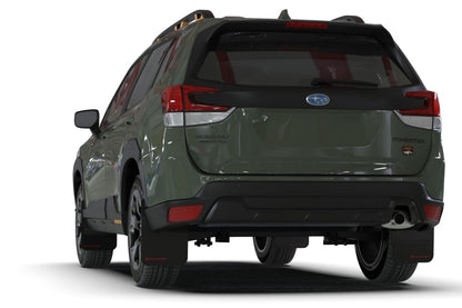 Rally Armor 22-24 Subaru Forester &amp; Wilderness Black UR Mud Flap w/Wild Orange Logo
