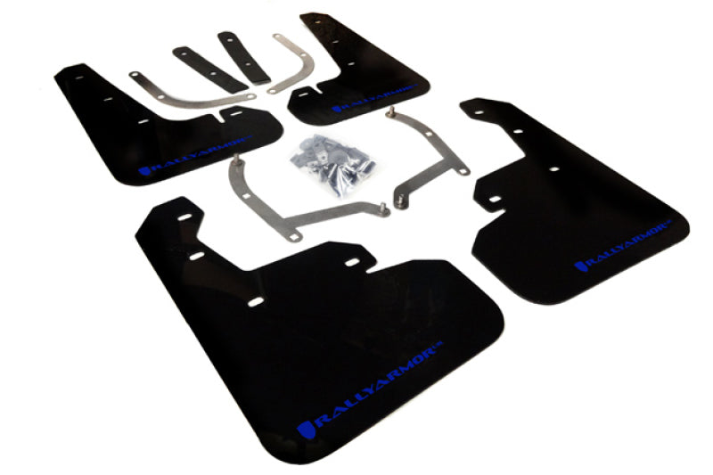 Rally Armor 17-23 Subaru Impreza 4D/5D Black UR Mud Flap w/Blue Logo