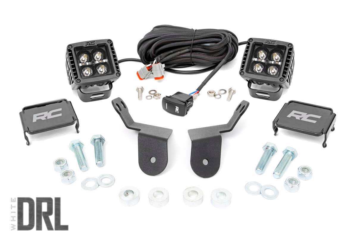 LED Light | Cage Mount | 2" Black Pair | White DRL | Honda Pioneer 1000/1000-5 - Off Road Canada