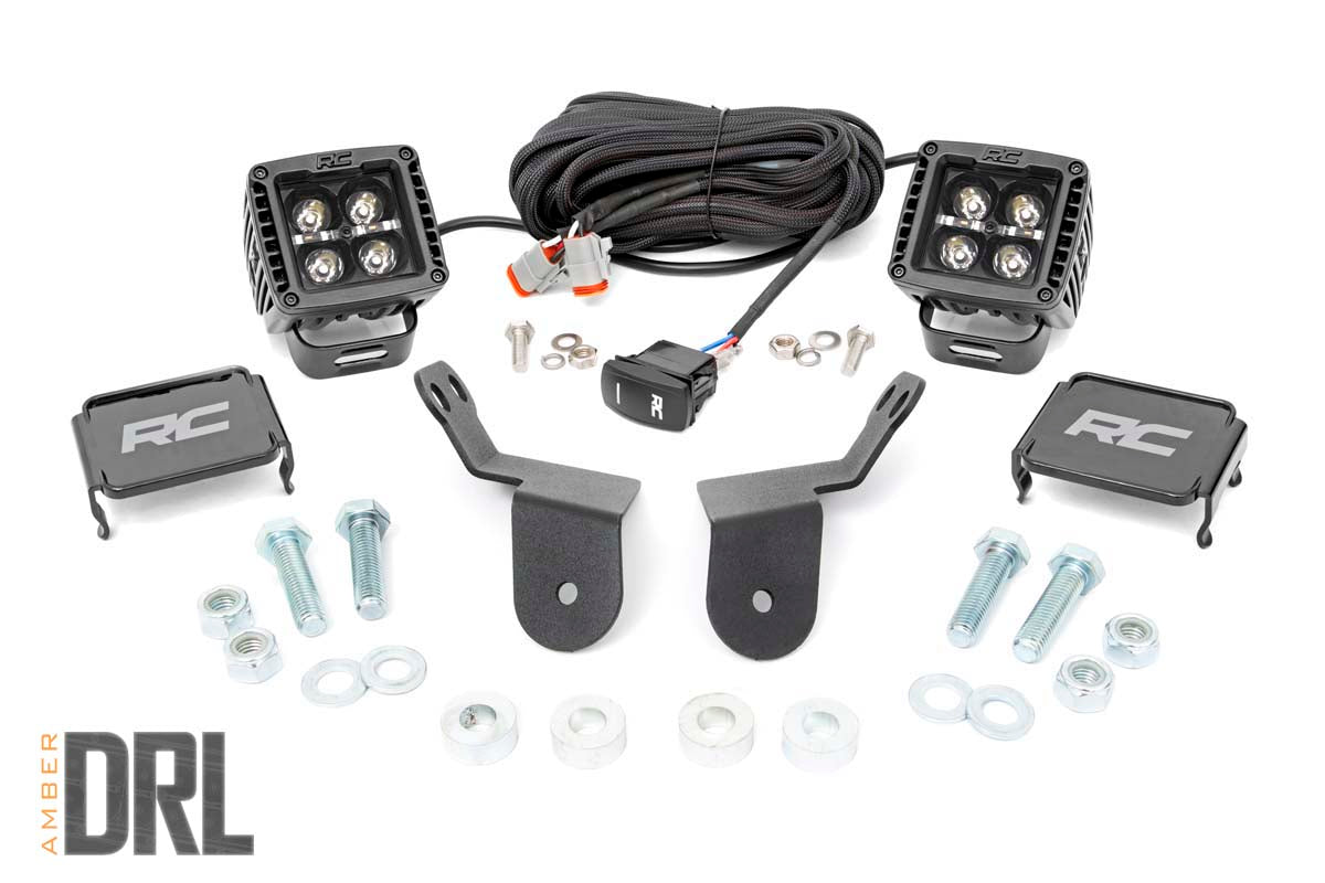 LED Light | Cage Mount | 2" Black Pair | Amber DRL | Honda Pioneer 1000/1000-5 - Off Road Canada