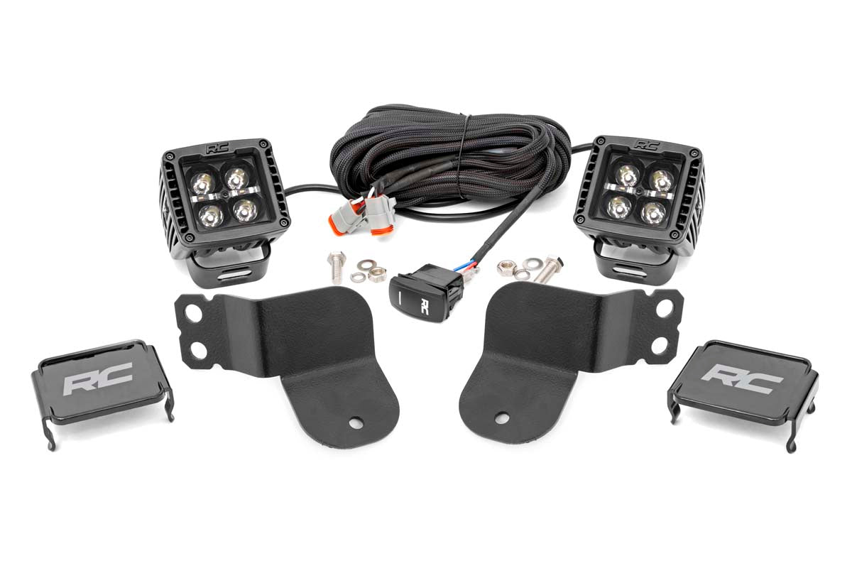 LED Light Kit | Cage Mount | 2" Black Pair | Amber DRL | Polaris General (2021) - Off Road Canada