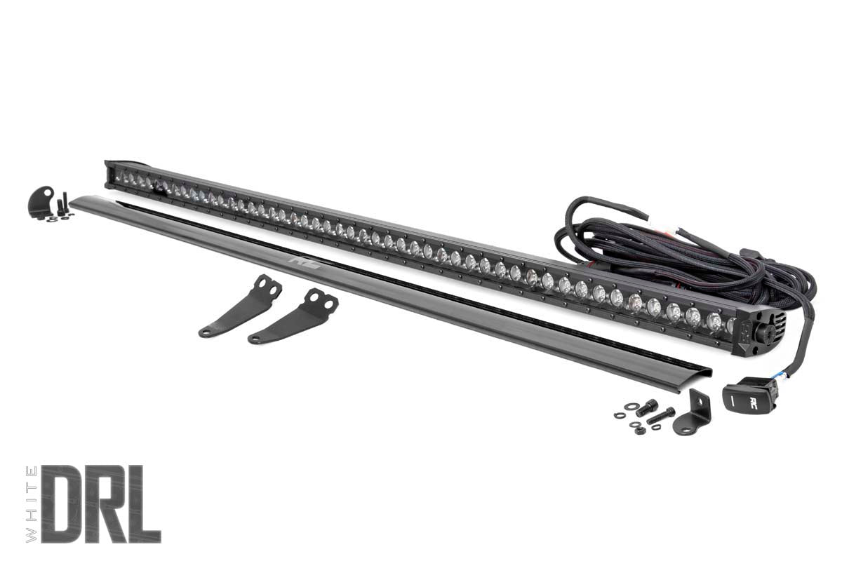 LED Light | Lower Windshield | 50" Black Single Row | White DRL | Polaris General/General XP - Off Road Canada