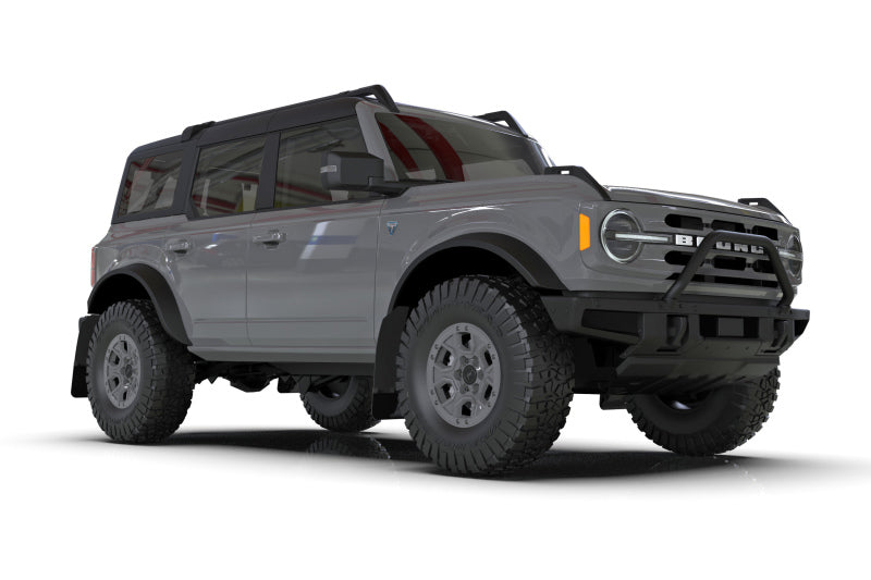 Rally Armor 21-25 Ford Bronco (Steel Bmpr + RR- NO Rptr/Sprt) Blk Mud Flap w/Cy Orange Logo