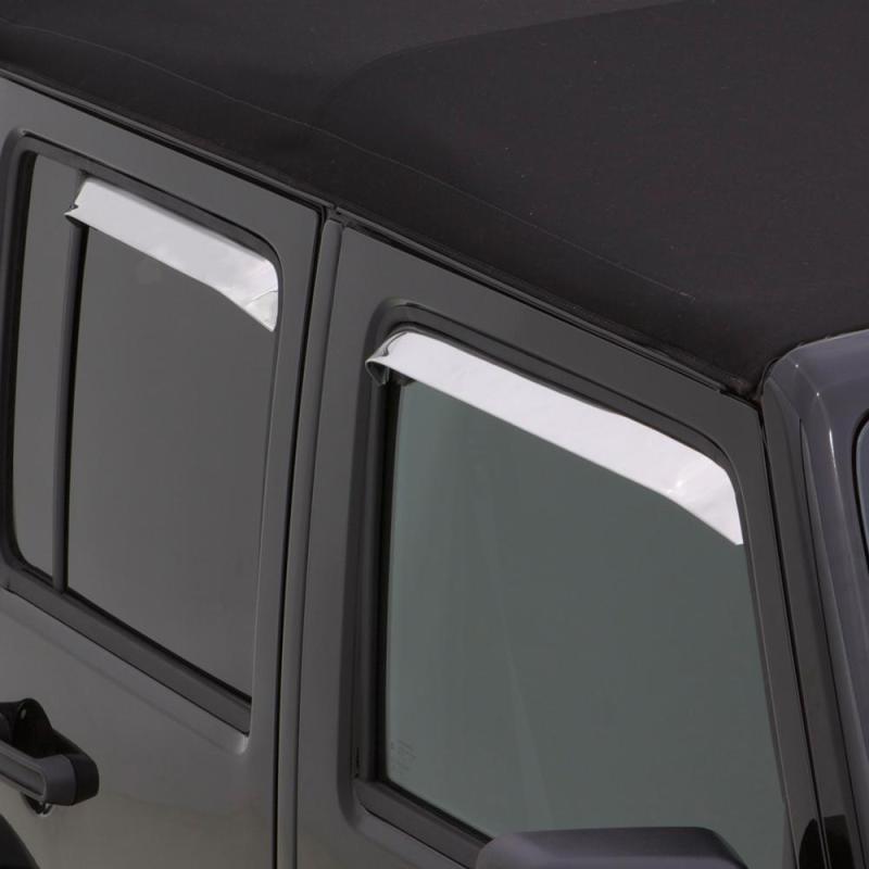 AVS 84-91 Jeep Grand Wagoneer Ventshade Front & Rear Window Deflectors 4pc - Stainless