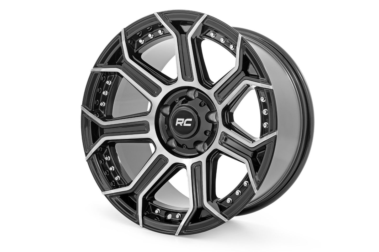 Rough Country 89 Series Wheel | One-Piece | Black Machined Gun Metal | 17x9 | 5x5 | -12mm - Off Road Canada