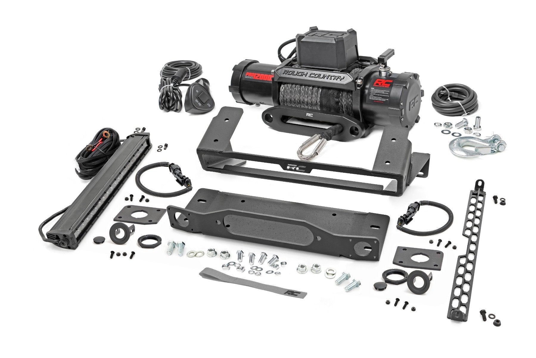 High Winch Mount | All Models | 12000S | 20 Inch Black Single Row LED | Ford Bronco 4wd (2021-2023) - Off Road Canada