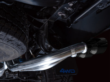 AWE Tuning 16-22 Toyota Tacoma 0FG Cat-Back Exhaust w/ BashGuard - Dual Diamond Black Tips