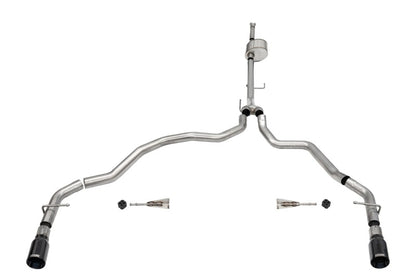 Corsa 2021-2025 Ford F-150 SuperCab/6.5in Bed 5.0L V8 Xtreme Cat-Back Dual Rear Exit-Black PVD