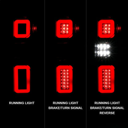 ANZO 19-21 Chevy Silverado Work Truck Full LED Taillights Blk Housing Smoke Lens G2 (w/C light Bars)