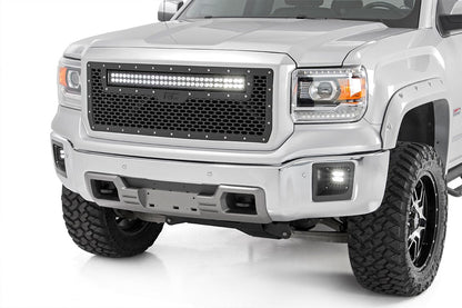 Mesh Grille | 30" Dual Row LED | Black | GMC Sierra 1500 (14-15) - Off Road Canada