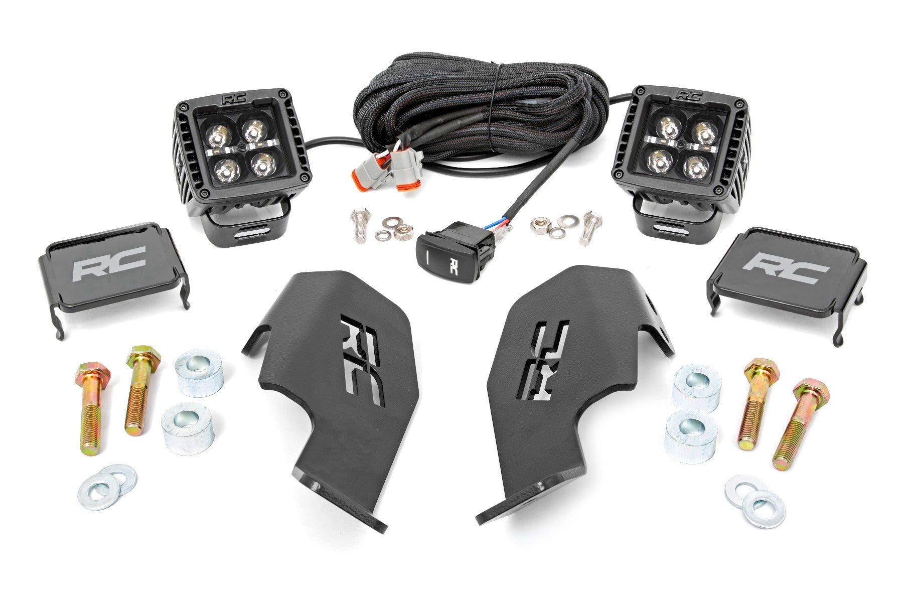 LED Light Kit | Cage Mount | 2" Black Pair | White DRL | Honda Talon (19-22) - Off Road Canada