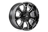 Rough Country 93 Series Wheel | One-Piece | Machined Black | 20x10 | 5x5/5x4.5 | -18mm - Off Road Canada