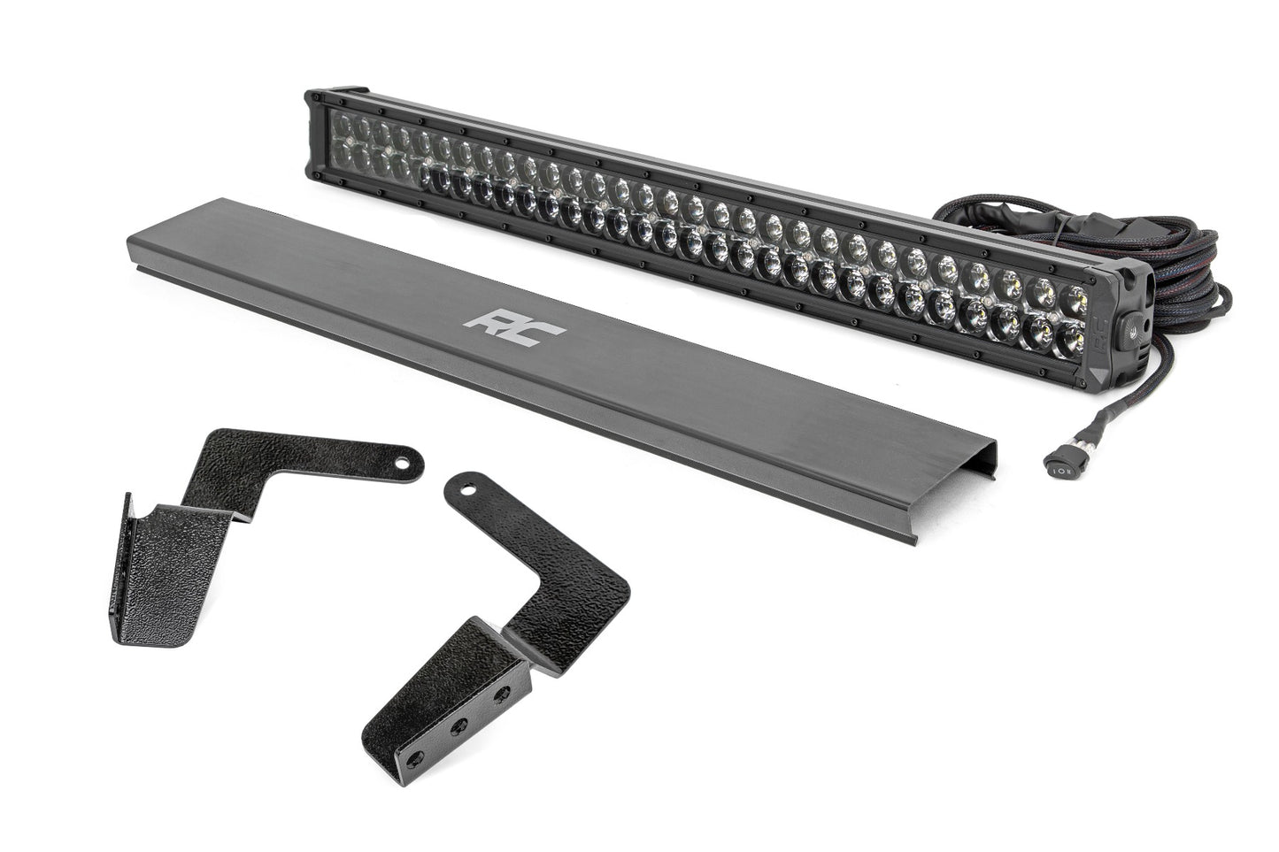 LED Light Kit | Bumper Mount | 30" Black Dual Row | White DRL | Toyota FJ Cruiser (07-14) - Off Road Canada