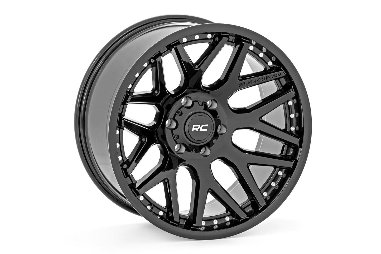 Rough Country 95 Series Wheel | One-Piece | Gloss Black | 20x10 | 6x135 | -19mm - Off Road Canada