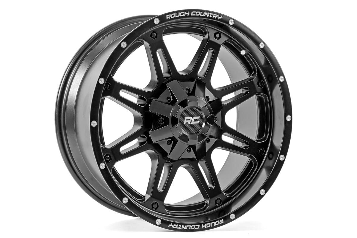 Rough Country 94 Series Wheel | One-Piece | Matte Black | 20x9 | 6x5.5/6x135 | 0mm - Off Road Canada