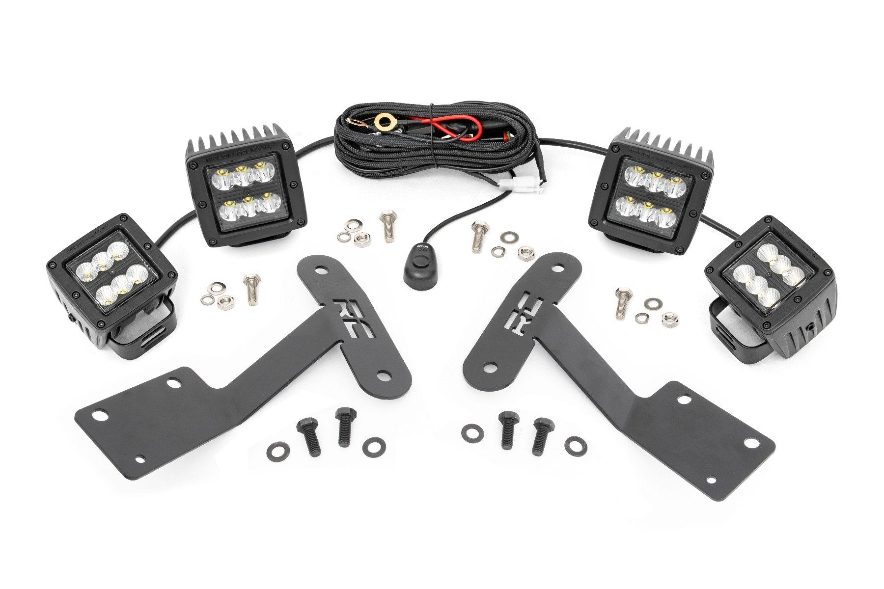 LED Light Kit | Ditch Mount | Dual 2" Black Pairs | Spot/Flood | Toyota Tundra (14-21) - Off Road Canada